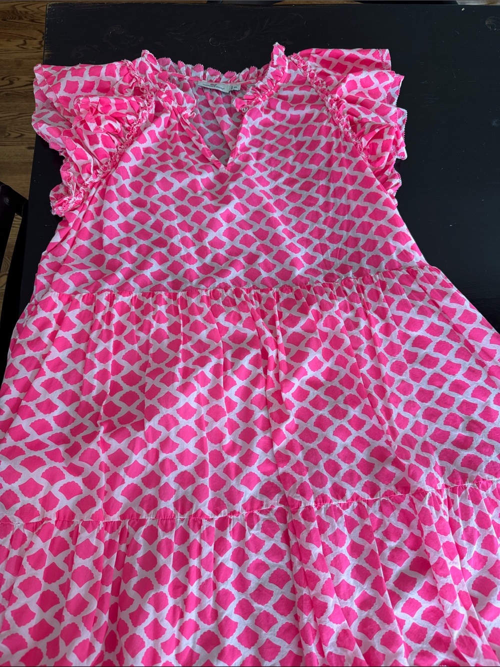 Vineyard Vines Hot Pink & White Heart Ruffle Sundress